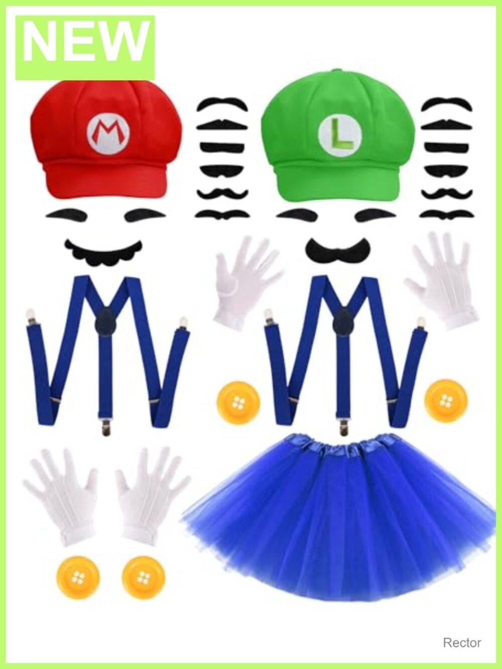2 Person Halloween Costume Set Duo Couples Accessory Kit Hats Susp